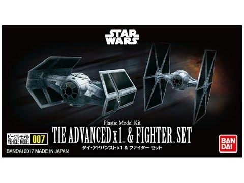 Star Wars Vehicle Model #007 TIE Advanced x1 & Fighter Set 1/144 Scale Model Kit