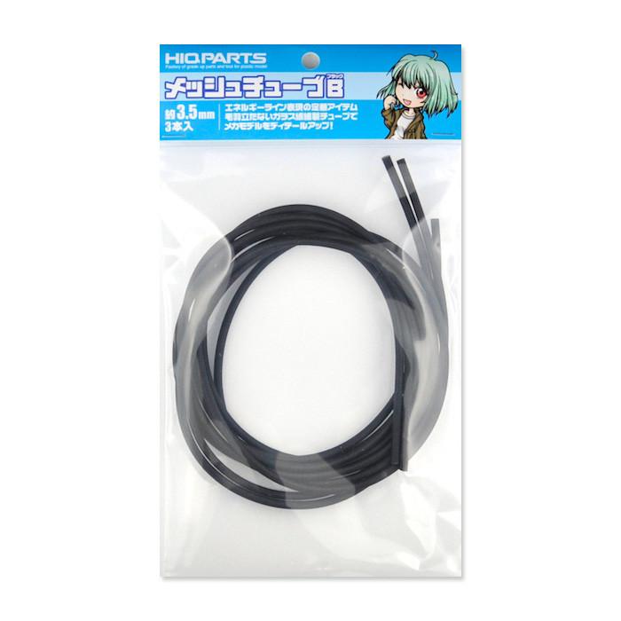 Mesh tube black about 3.5mm (3 pieces)