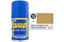 S39 Mr. Color Spray Flat Dark Yellow - Sandy Yellow (100ml)