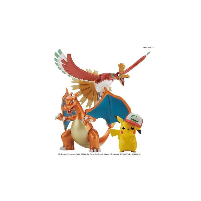 Pokemon Plamo Collection Ho-Oh, Charizard & Ash's Pikachu Set