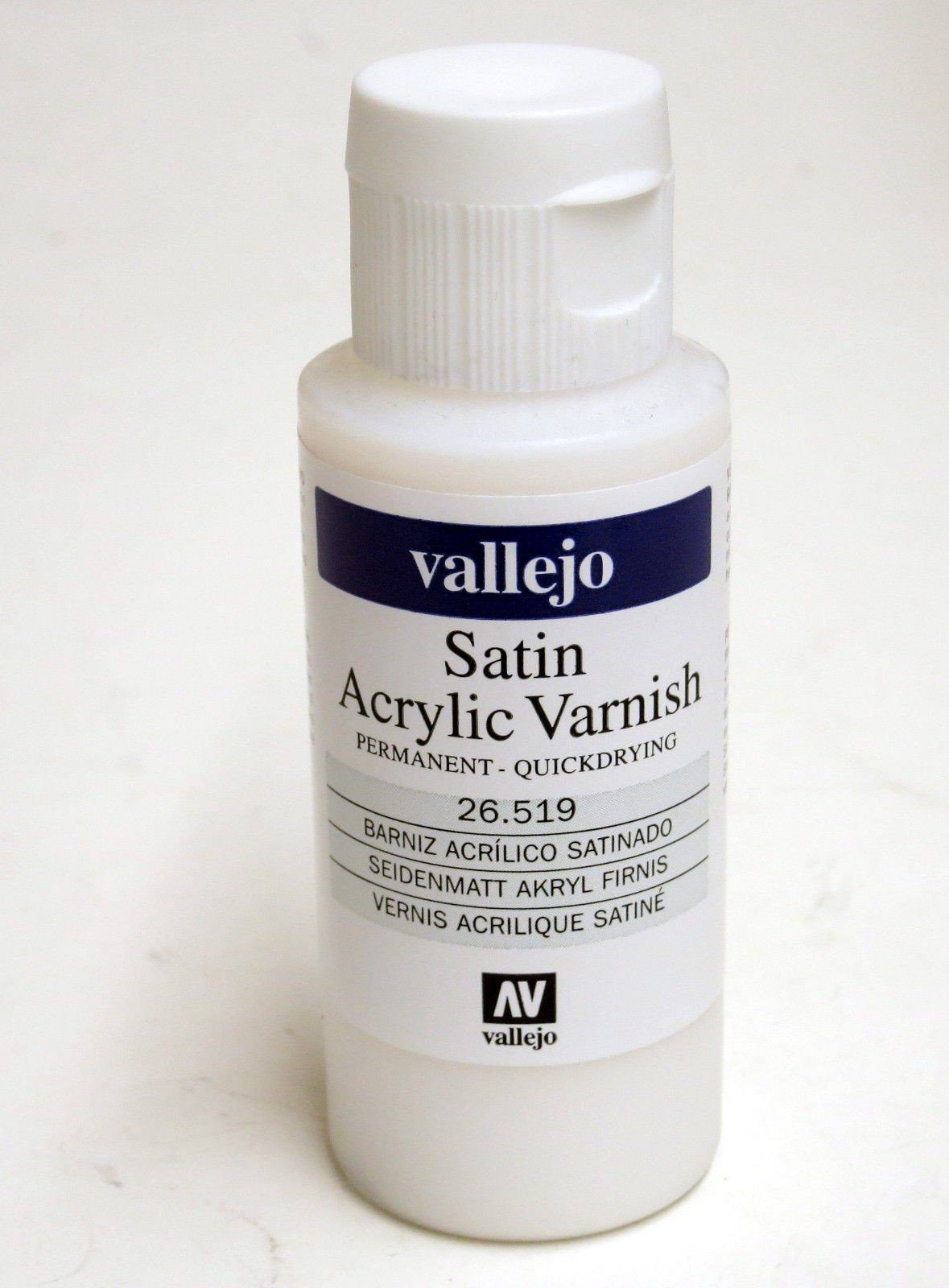 Vallejo SATIN Acrylic Varnish 2oz / 60ml 26.519 26519 UV Restistant Clear Coat