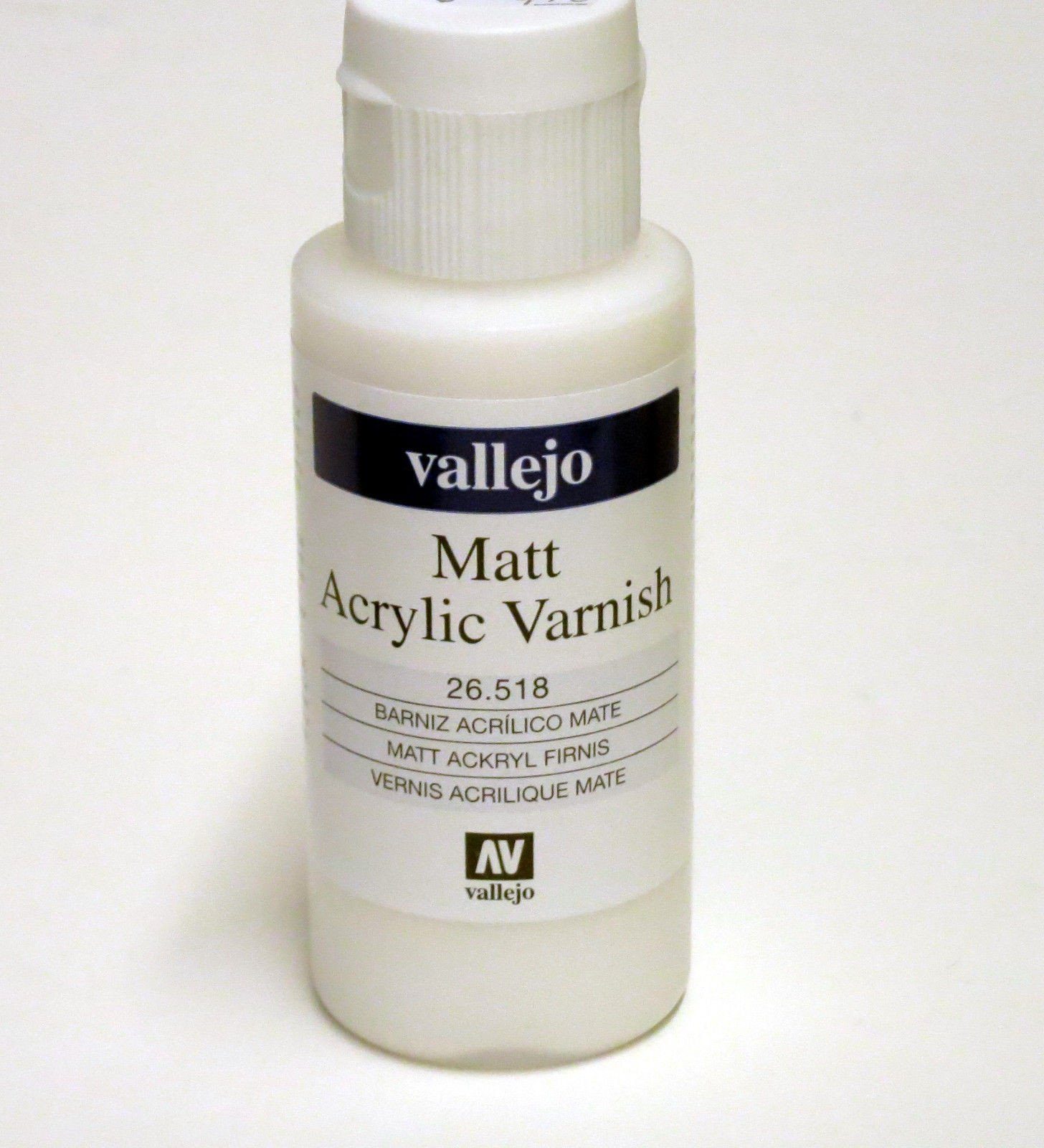 Vallejo MATT Acrylic Varnish 2oz / 60ml 26.518 26518 UV Restistant Clear Coat