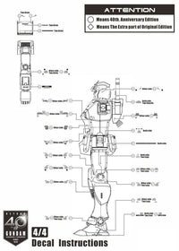 Decal MG RX-78-2 GTO Gundam model 40th Anniversary E29