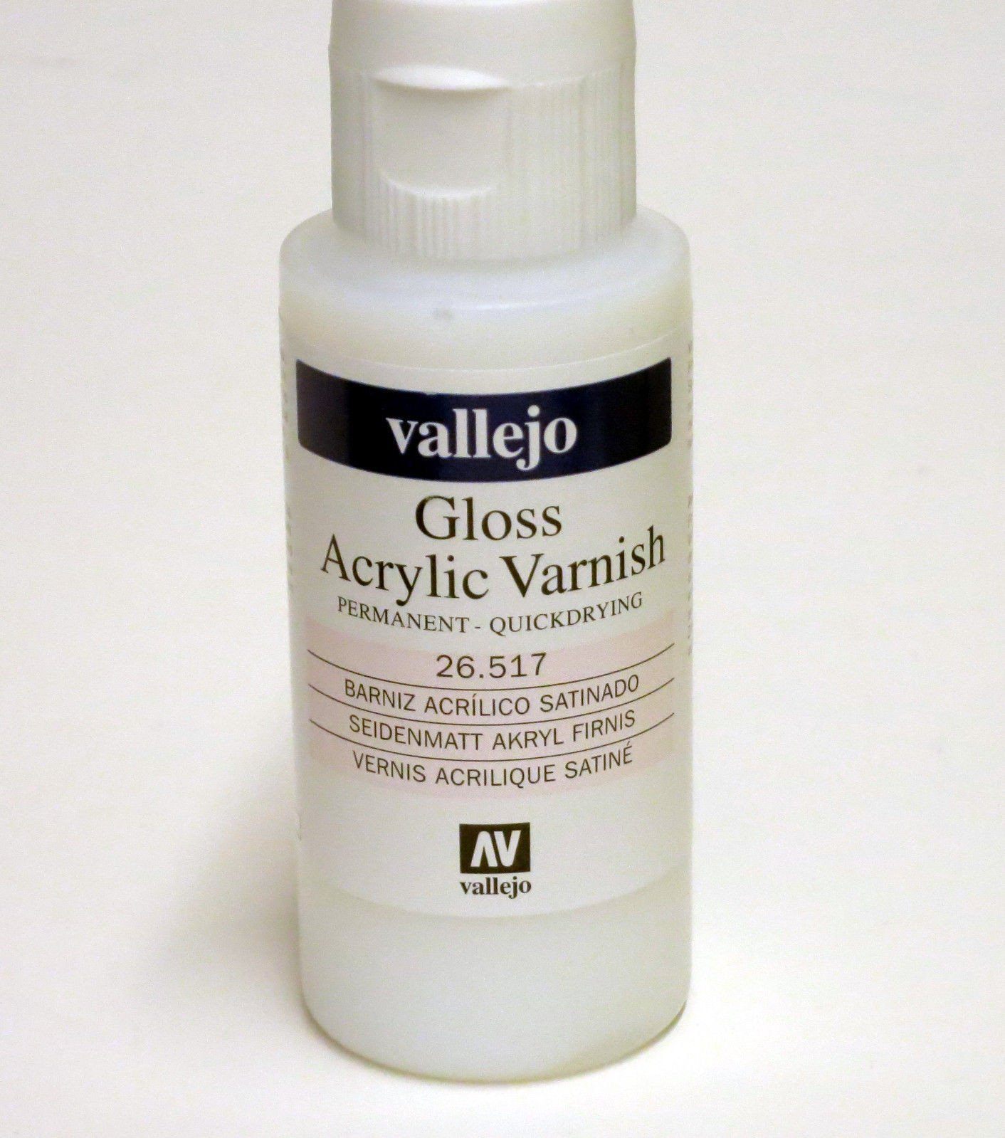 Vallejo GLOSS Acrylic Varnish 2oz / 60ml 26.517 26517 UV Restistant Clear Coat