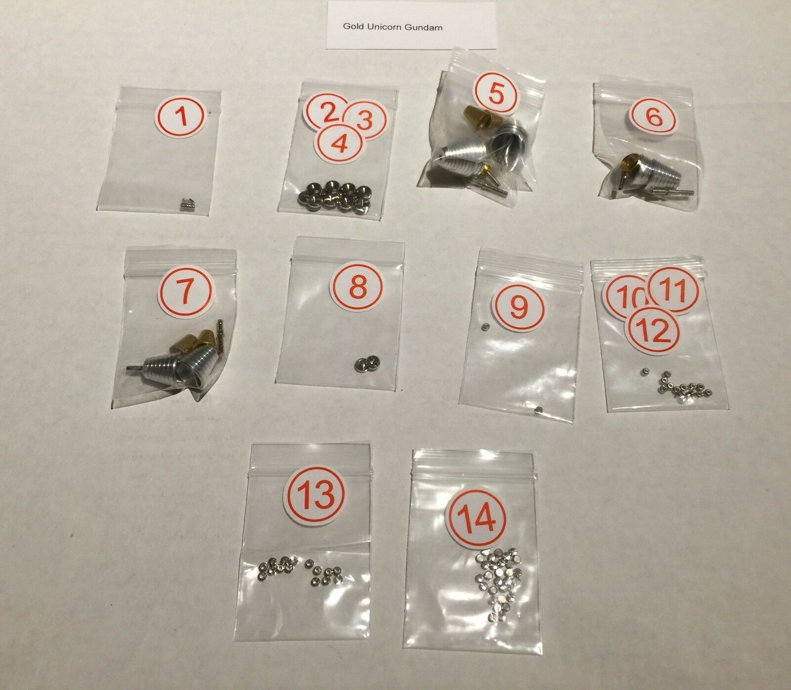 Metal Detail-Up Parts Set GOLD For Bandai PG 1/60 Unicorn Gundam