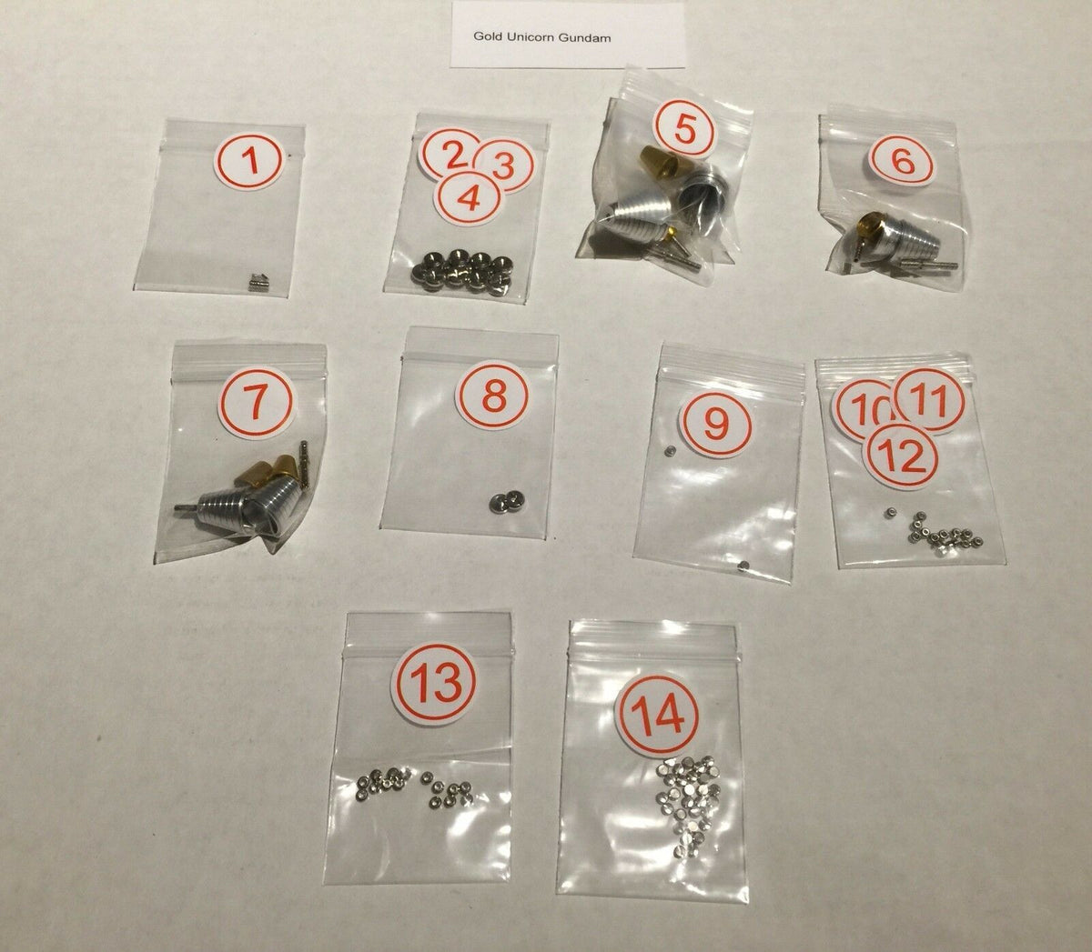 Metal Detail-Up Parts Set GOLD For Bandai PG 1/60 Unicorn Gundam