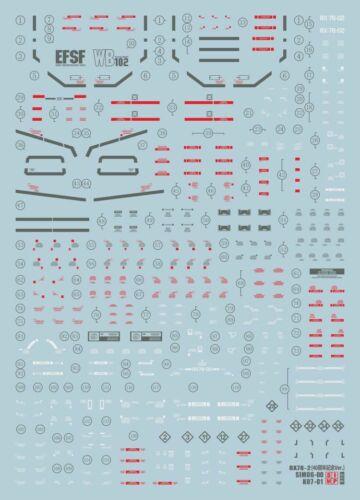 Decal MG RX-78-2 GTO Gundam model 40th Anniversary E29