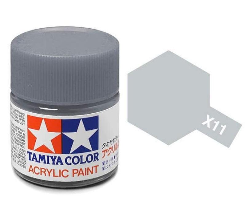 Tamiya Color Chrome Silver Mini Acrylic Gloss Finish X-11