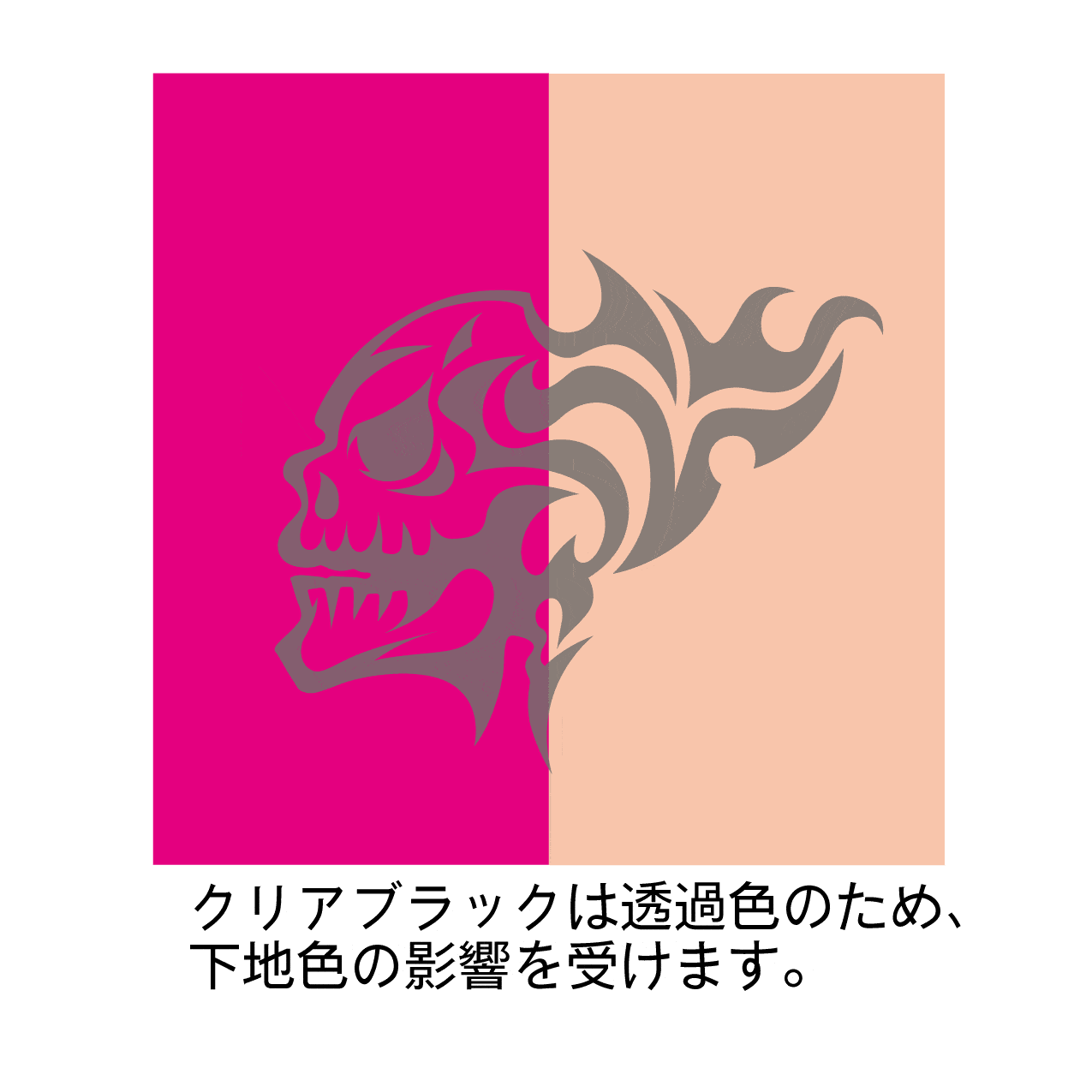 Tattoo Decal 02 "Skull" Clear Black(1pc)