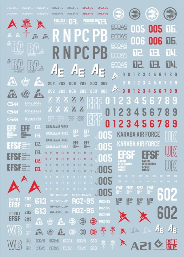 A21 UC0087 Insignias Decal Sheet